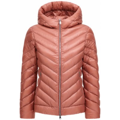 Woolrich Chevron Quilted Hooded Jacket růžová