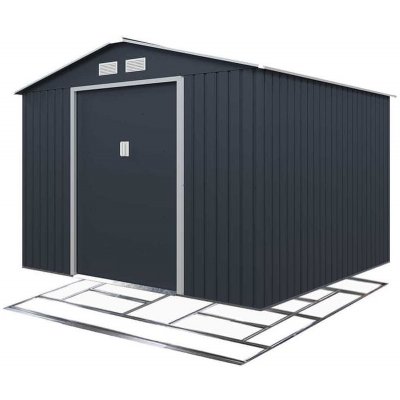 IWHome Zahradní domek ARES E 8,84 m² antracit + podlahová konstrukce ARES E IWH-10230048 + IWH-10240016 – Zboží Dáma
