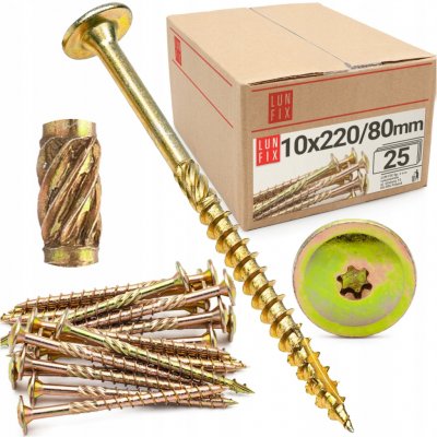 Tesařský vrut 10x220 talířový TORX 25 Ks. – Hledejceny.cz