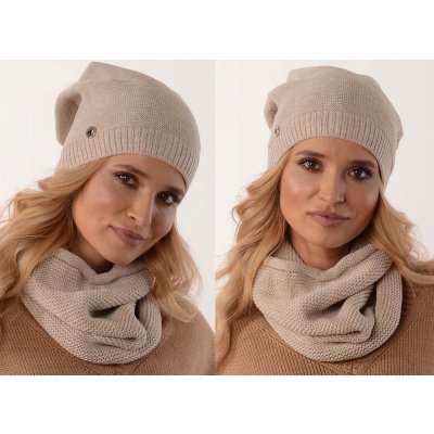 Fashionweek Moderni set čepice a šála pletený tunel ZIZI31/B1 béžový – Hledejceny.cz