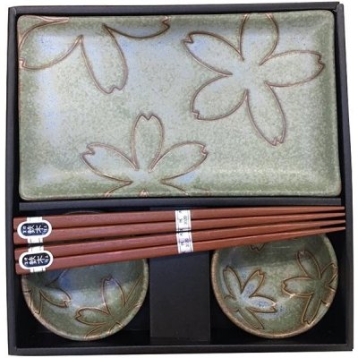 Sushi set BLACK AND PINK SAKURA, 4 pcs, MIJ