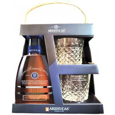 Arehucas Anejo Reserva Especial 18y 40% 0,7 l (dárkové balení 2 sklenice) – Zboží Dáma