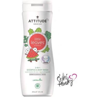 Attitude Dětské tělové mýdlo a šampon 2 v 1 Little leaves s vůní melounu a kokosu 473 ml – Zboží Mobilmania