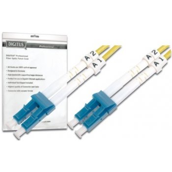 Digitus DK-2933-10 Fiber Optic Patch Cord, LC to LC, Singlemode, OS1, 09/125 µ, Duplex, 10m