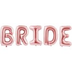 PARTYDECO Balón foliový nápis BRIDE rose gold růžovo zlatý 280x86 cm – Zboží Dáma