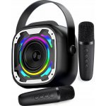 Karaoke set AMT růžový se 2 mikrofony a reproduktorem – Sleviste.cz