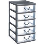 5five Simply Smart myslící organizátor s 5 zásuvkami 13 x 16 x 26 cm šedá – Zboží Dáma