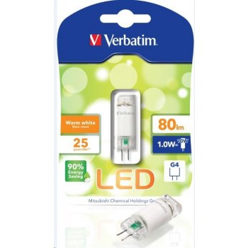 Verbatim LED žárovka,LED BI Pin G4 1.0W 12V AC/DC 2700K Teplá bílá 80LM