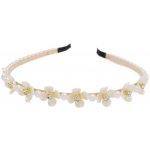 Čelenka do vlasů s bílými květy Barva: stříbrná – Zboží Mobilmania