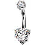Šperky4U Luxusní piercing do pupíku s Moissanity 1.00ct, TITAN - TM007-S – Zboží Dáma