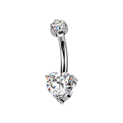 Šperky4U Luxusní piercing do pupíku s Moissanity 1.00ct, TITAN - TM007-S – Zboží Dáma
