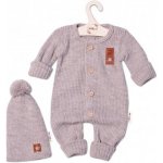 Baby Nellys 2-dílná sada Pletený overálek STAR čepice Hand Made bílý – Zboží Dáma