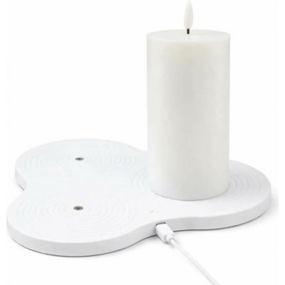 SIRIUS Nabíjecí podložka pro 3 LED dobíjecí svíčky bílá – Sleviste.cz