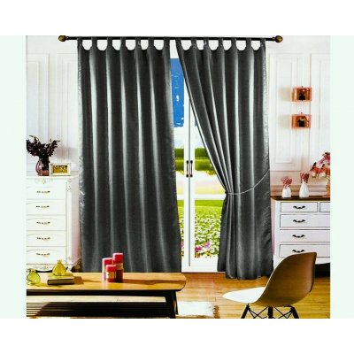 XH Závěsy s poutky tmavě šedé 2ks Velikost: 150x160cm – Zboží Dáma