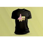 Sandratex dětské bavlněné tričko SpongeBob a Patrick černá – Sleviste.cz