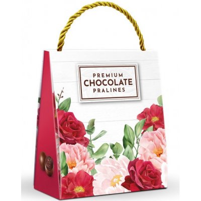 Selllot italské kakaové pralinky v dárkové tašce červené květy 200 g – Zboží Dáma