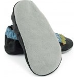 Carozoo Kožené capáčky s koženou podrážkou vláček Černá – Sleviste.cz