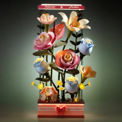 ROBOTIME Rokr Floral Art: 3D puzzle Květinový box s LED osvětlením 263 ks – Zboží Mobilmania
