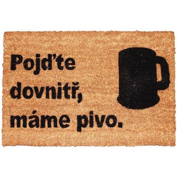 Home Elements Rohožka s textem Pojďte dovnitř,máme pivo hnědá 40 x 60 cm