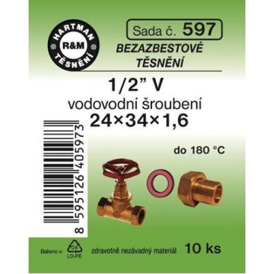 HARTMAN těsnění bezasbestové 1/2" 24*34mm, sada č. 597 – Zboží Mobilmania