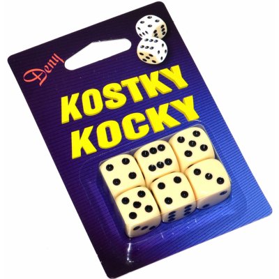 Hrací kostky bílé 6 ks kelímek v krabičce Rappa – Zboží Živě