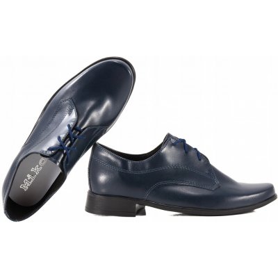 Boty k prvnímu svatému přijímání chlapecké polobotky společenské tmavě modré – Zboží Mobilmania