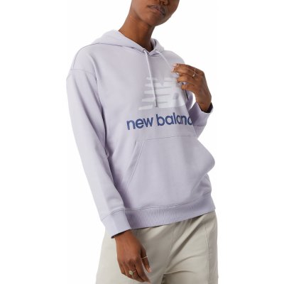 New Balance mikina s kapucí Essentials Stacked Logo Oversized Pullover Hoodie wt03547-grv
