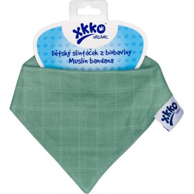 Kikko Dětský slintáček XKKO Organic Staré časy - Granite Green – Zboží Dáma