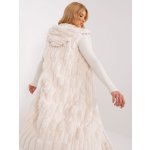 Ecru dámská kožešinová vesta s podšívkou Wool Fashion Italia Ecru – Zboží Dáma