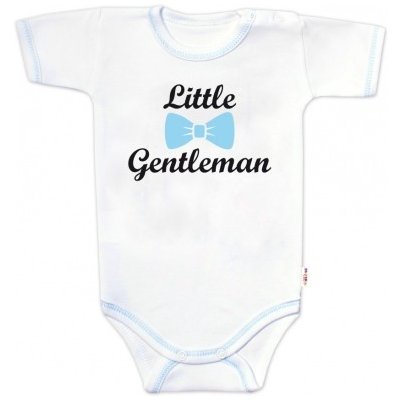 Baby Nellys Body krátký rukáv s vtipným textem Little Gentleman kluk