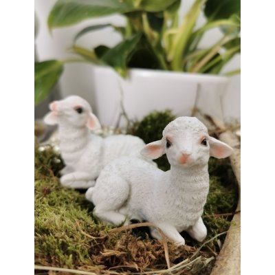 Ležící ovečka 7 cm bílá, balení 2 ks – Zbozi.Blesk.cz