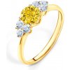 Prsteny Savicky zásnubní prsten Fairytale žluté zlato žlutý safír bílé safíry PI Z FAIR83