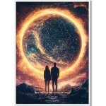 Jen tak z lásky Hvězdná mapa Vašeho životního okamžiku Rozměr plakátu: 30 × 40 cm (tištěný plakát), Barva pozadí: Galaxie, Volba rámu: Černý dřevěný rám – Zboží Dáma