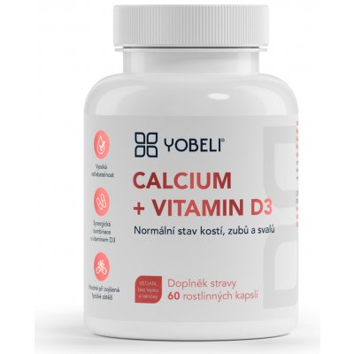 YOBELI® Vápník + vitamín D3 YOBELI 60 kapslí – Hledejceny.cz