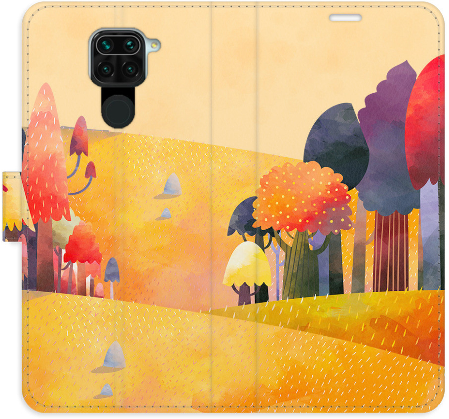 Pouzdro iSaprio Flip s kapsičkami na karty - Autumn Forest Xiaomi Redmi Note 9