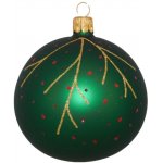 ORNEX Koule skleněná zelená větvičky 80 mm – Hledejceny.cz