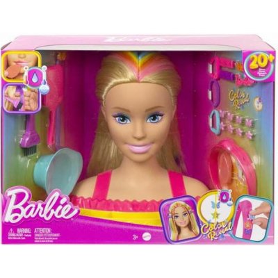 Barbie stylingová hlava neonové duhové blond vlasy – Zboží Dáma