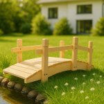 Gaboni 55172 Zahradní dřevěný můstek - bez povrchové úpravy - 71 cm – HobbyKompas.cz