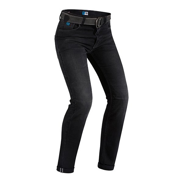 Kalhoty na motorku PMJ Jeans Caferacer černé sprané