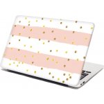 Sablio Samolepka na notebook Pruhy a zlaté tečky - 38x26 cm – Zboží Živě