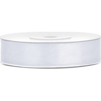 PartyDeco PartyDeco Saténová stuha - bílá 12 mm / 25 m – Zboží Dáma