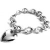 Náramek Steel Jewelry náramek s přívěskem srdce z chirurgické oceli NR130191