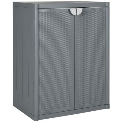 Omaxi Zahradní úložná skříň šedá 65 x 45 x 88 cm PP ratan 818036 – Sleviste.cz