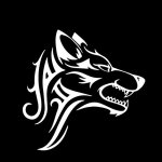 Samolepka (na auto, notebook) vlk (7) bílá – Zboží Mobilmania