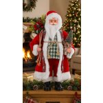 Dekorácia MagicHome Santa s taškou s darčekmi a stromčekom, keramika, 46 cm – Hledejceny.cz