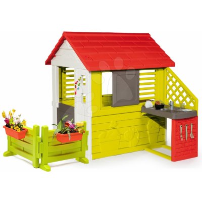 Smoby Domeček Pretty Nature s kuchyňkou zahrádkou a elektronickým zvonkem – Zboží Dáma