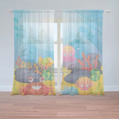 Sablio Záclony Podmořský svět: 2ks 150x250cm – Zboží Mobilmania