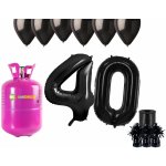 HeliumKing Helium párty set na 40. narozeniny s černými balónky – Zboží Dáma