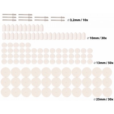 kotouče plstěné leštící, sada 120ks 903760 – Zbozi.Blesk.cz