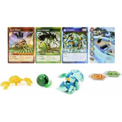 Bakugan Trojbalení s True Metal figurkou S4 Colossus x Nano Riptide x Nano Siphon – Zbozi.Blesk.cz